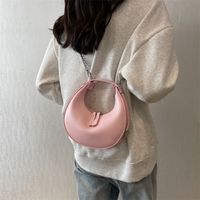 Women's Small Pu Leather Solid Color Basic Dumpling Shape Zipper Shoulder Bag main image 3