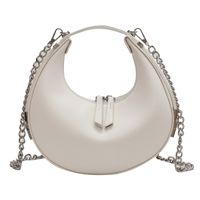 Women's Small Pu Leather Solid Color Basic Dumpling Shape Zipper Shoulder Bag sku image 2