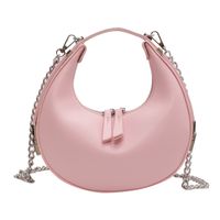 Women's Small Pu Leather Solid Color Basic Dumpling Shape Zipper Shoulder Bag sku image 3