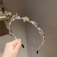 Retro Geometric Metal Inlay Artificial Crystal Hair Band sku image 4