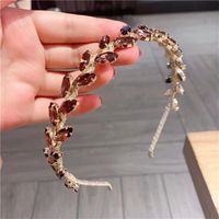 Retro Geometric Metal Inlay Artificial Crystal Hair Band sku image 11