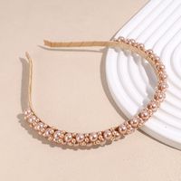 Simple Style Solid Color Imitation Pearl Beaded Hair Band sku image 4