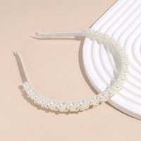 Simple Style Solid Color Imitation Pearl Beaded Hair Band sku image 1