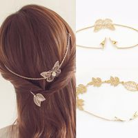 Fairy Style Leaves Butterfly Alloy Plating Hair Band main image 1
