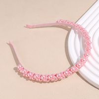 Simple Style Solid Color Imitation Pearl Beaded Hair Band sku image 2