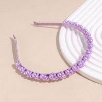 Simple Style Solid Color Imitation Pearl Beaded Hair Band sku image 3