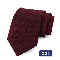 Cravate En Polyester Jacquard D'affaires À Carreaux De Couleur Unie Pour Hommes En Gros sku image 5