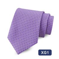 Cravate En Polyester Jacquard D'affaires À Carreaux De Couleur Unie Pour Hommes En Gros sku image 1