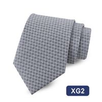 Cravate En Polyester Jacquard D'affaires À Carreaux De Couleur Unie Pour Hommes En Gros sku image 2