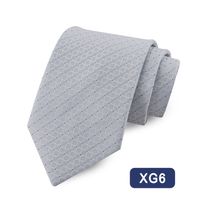 Cravate En Polyester Jacquard D'affaires À Carreaux De Couleur Unie Pour Hommes En Gros sku image 6