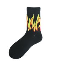 Unisex Hip-hop Flame Cotton Ankle Socks A Pair sku image 1