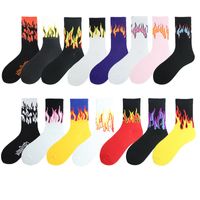 Unisex Hip-hop Flame Cotton Ankle Socks A Pair main image 3