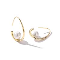 1 Pair Simple Style Water Droplets Copper Plating Inlay Pearl Gold Plated Earrings main image 2