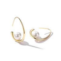 1 Paire Style Simple Les Gouttelettes D'eau Le Cuivre Placage Incruster Perle Plaqué Or Des Boucles D'oreilles sku image 1