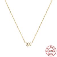 Sterling Silver Simple Style Number Plating Pendant Necklace sku image 2