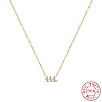 Sterling Silver Simple Style Number Plating Pendant Necklace sku image 3