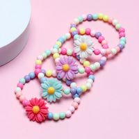 Cute Sweet Flower Plastic Resin Beaded Girl's Bracelets main image 4