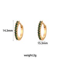 1 Pair Modern Style Round Stainless Steel Plating Inlay Zircon 18k Gold Plated Hoop Earrings sku image 1