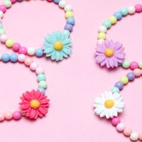 Cute Sweet Flower Plastic Resin Beaded Girl's Bracelets main image 5