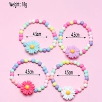 Cute Sweet Flower Plastic Resin Beaded Girl's Bracelets main image 3