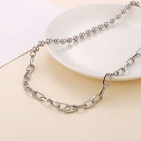 Stainless Steel 18K Gold Plated Cool Style Inlay Heart Shape Artificial Pearls Necklace main image 2