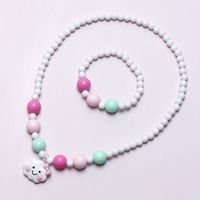 Cute Sweet Pastoral Clouds Plastic Resin Beaded Girl's Bracelets Necklace main image 1