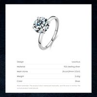 Luxurious Round Sterling Silver Inlay Zircon Rhodium Plated Rings main image 4