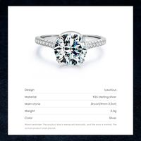Luxurious Crown Sterling Silver Inlay Zircon Rhodium Plated Rings main image 4