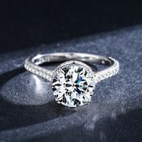 Luxurious Crown Sterling Silver Inlay Zircon Rhodium Plated Rings sku image 1