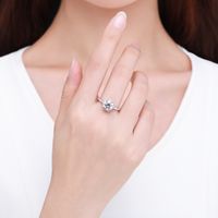 Luxurious Crown Sterling Silver Inlay Zircon Rhodium Plated Rings main image 5