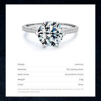 Luxurious Crown Sterling Silver Inlay Zircon Rhodium Plated Rings main image 4