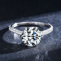 Luxurious Crown Sterling Silver Inlay Zircon Rhodium Plated Rings main image 2