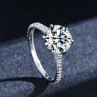 Luxurious Crown Sterling Silver Inlay Zircon Rhodium Plated Rings sku image 2