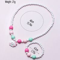 Cute Sweet Pastoral Clouds Plastic Resin Beaded Girl's Bracelets Necklace main image 3