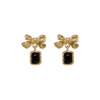 Sweet Bow Knot Alloy Inlay Artificial Crystal Women's Drop Earrings main image 2