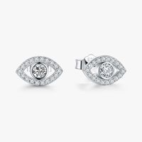 1 Pair Ethnic Style Devil's Eye Sterling Silver Plating Inlay Zircon Rhodium Plated Ear Studs main image 2