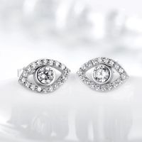 1 Pair Ethnic Style Devil's Eye Sterling Silver Plating Inlay Zircon Rhodium Plated Ear Studs main image 5