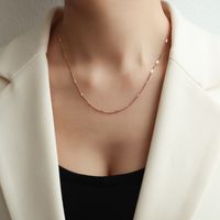 Titanium&stainless Steel Korea Geometric Necklace  (long Rose Alloy)  Fine Jewelry Nhok0524-long-rose-alloy sku image 3