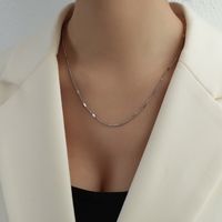 Titanium&stainless Steel Korea Geometric Necklace  (long Rose Alloy)  Fine Jewelry Nhok0524-long-rose-alloy sku image 1