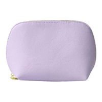 Women's Medium All Seasons Pu Leather Solid Color Fashion Shell Zipper Cosmetic Bag sku image 3