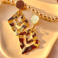 Vintage Style Exaggerated Rhombus Alloy Plating Gold Plated Silver Plated Women's Drop Earrings main image 3