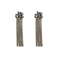 1 Pair Glam Classic Style Tassel Plating Inlay Alloy Rhinestones Glass Gold Plated Drop Earrings main image 5