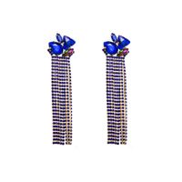 1 Pair Glam Classic Style Tassel Plating Inlay Alloy Rhinestones Glass Gold Plated Drop Earrings main image 7