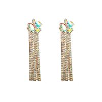 1 Pair Glam Classic Style Tassel Plating Inlay Alloy Rhinestones Glass Gold Plated Drop Earrings main image 6