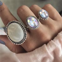 Retro Punk Tortoise Round Snake Alloy Plating Hollow Out Inlay Artificial Gemstones Opal Gold Plated Silver Plated Women's Open Ring Rings sku image 1