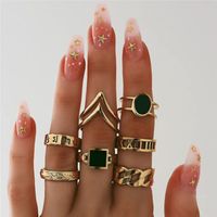 Retro Punk Tortoise Round Snake Alloy Plating Hollow Out Inlay Artificial Gemstones Opal Gold Plated Silver Plated Women's Open Ring Rings sku image 4