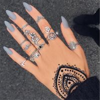 Retro Punk Tortoise Round Snake Alloy Plating Hollow Out Inlay Artificial Gemstones Opal Gold Plated Silver Plated Women's Open Ring Rings sku image 17