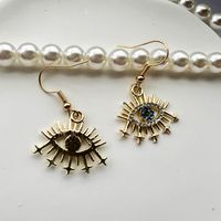 Vintage Style Shiny Devil's Eye Alloy Plating Inlay Zircon Gold Plated Women's Drop Earrings main image 4