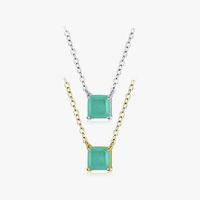 Ins Style Simple Style Square Sterling Silver Plating Inlay Gem 14k Gold Plated Rhodium Plated Necklace main image 1