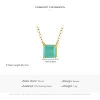 Ins Style Simple Style Square Sterling Silver Plating Inlay Gem 14k Gold Plated Rhodium Plated Necklace main image 8